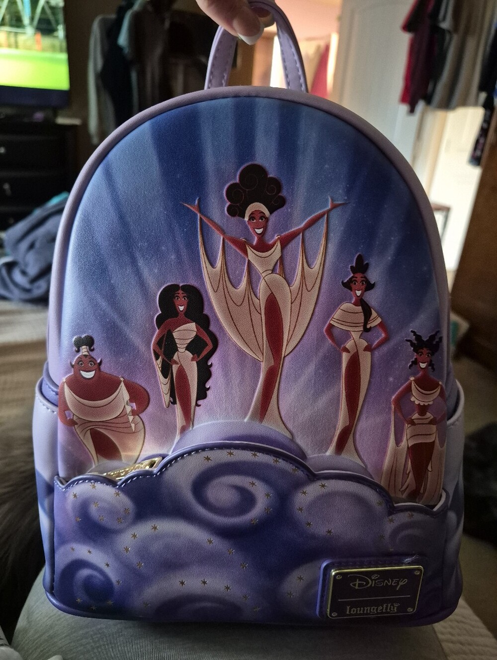 NWT Loungefly Purple Disney Hercules Muses Mini Backpack